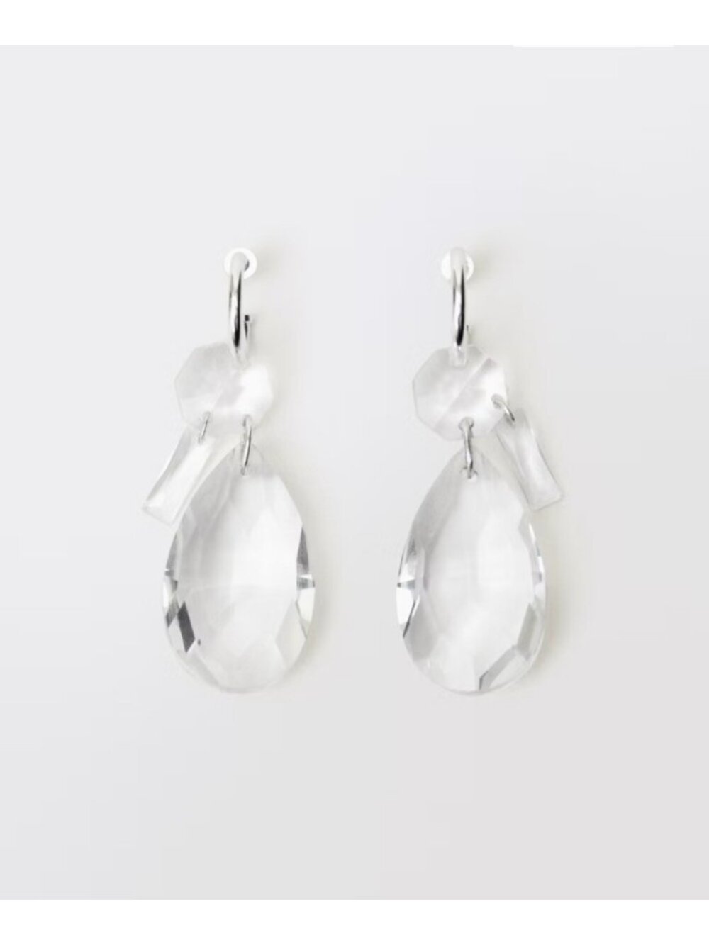 MNG Mango TearDrop Pendant Glass and Silver Plated Earrings